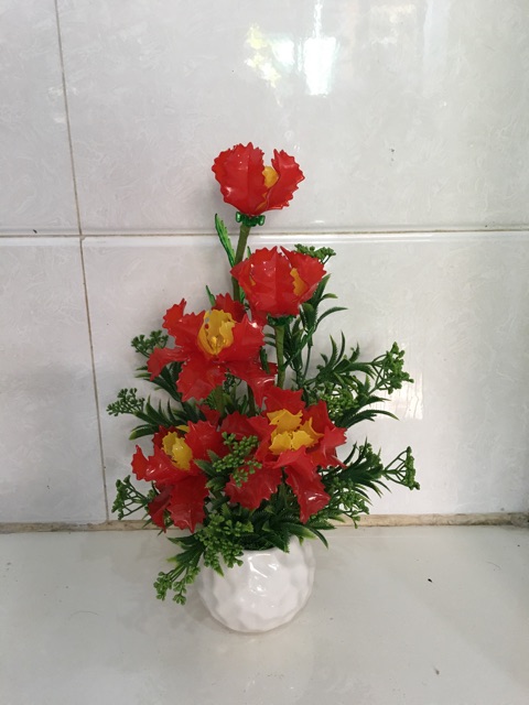 Chậu hoa cắm sẵn cao 35cm