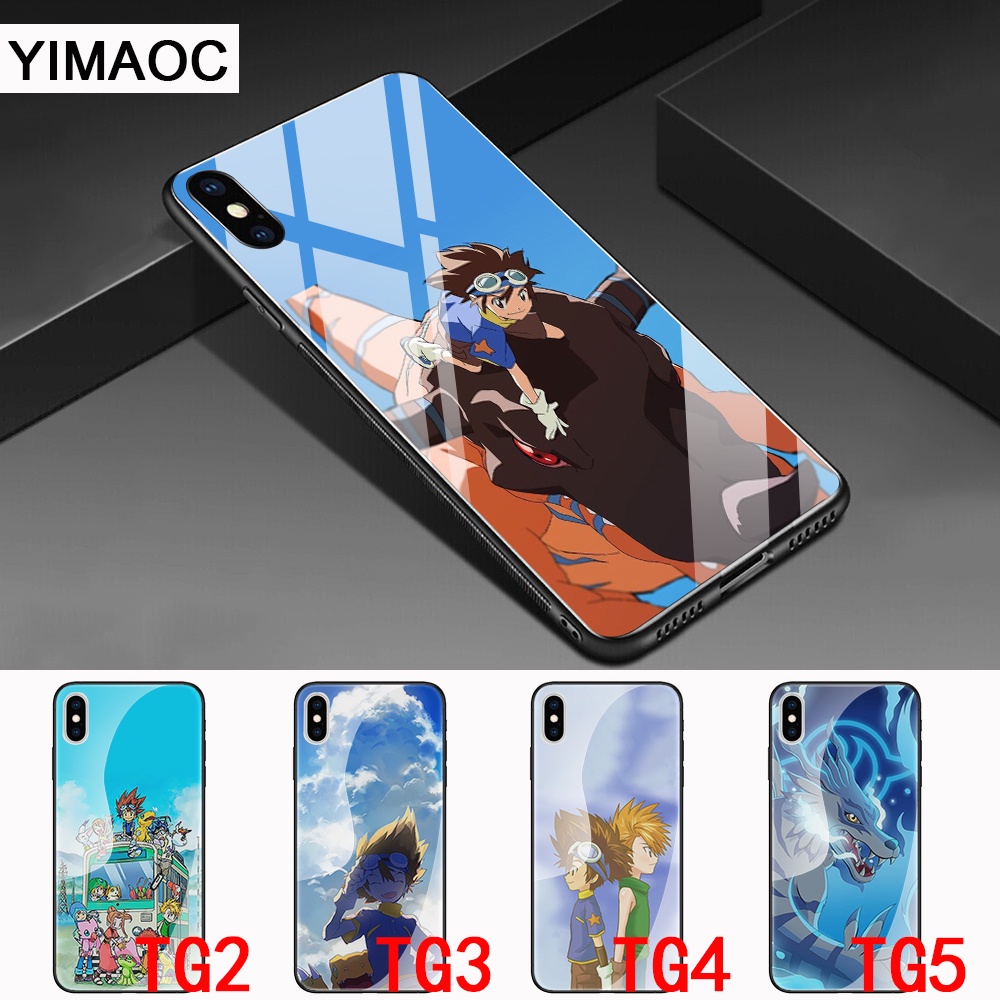 Ốp Điện Thoại Kính Cường Lực In Hình Anime Digital Monster Cho Xiaomi Redmi Note 5 6 7 8 9 Pro 8T P115