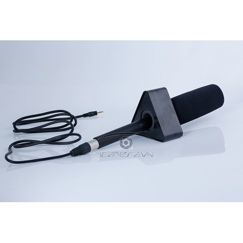 Logo cho mic phỏng vấn truyền hình nhựa tam giác màu trắng/ đen