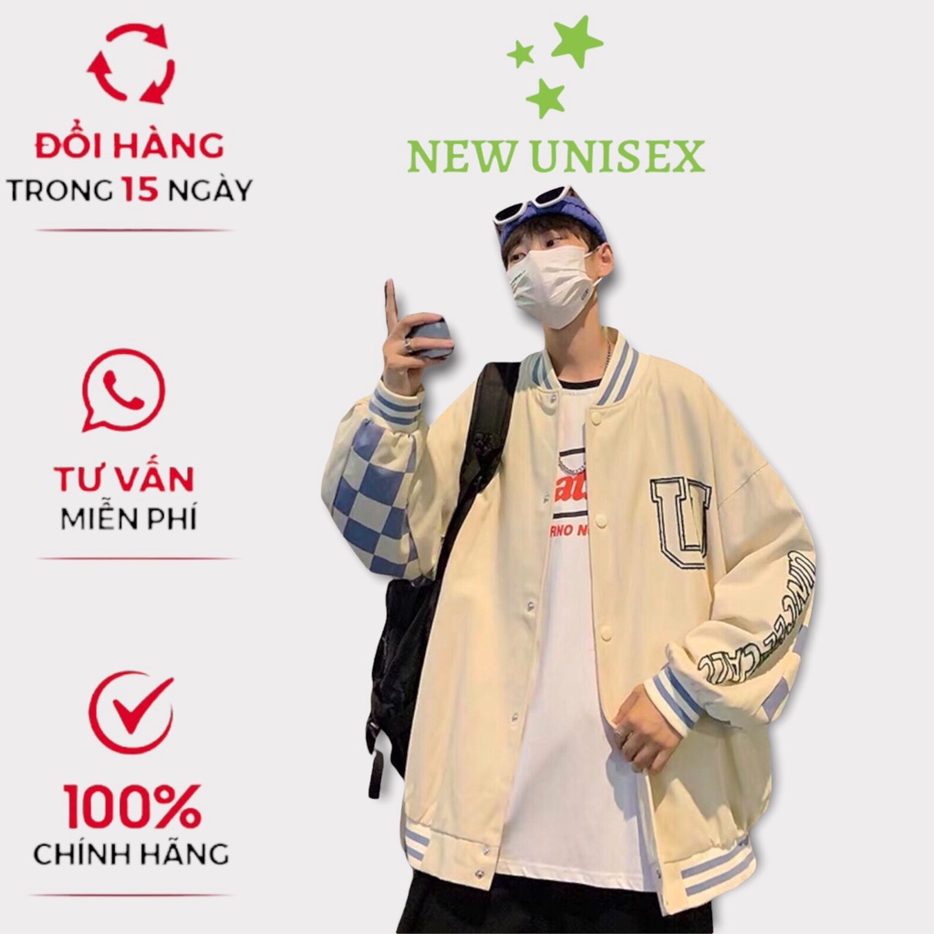 Áo Khoác Dù Bomber Nam Nữ Kiểu Dáng Thể Thao in Chữ U Kèm  Họa Tiết Caro Siêu Hot Trend
