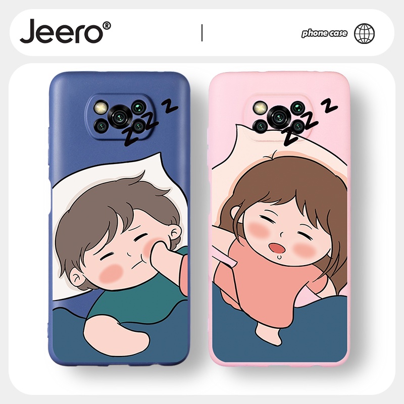 Ốp Điện Thoại JEERO họa tiết hoạt hình cặp đôi dễ thương đẹp ngộ nghĩnh silicon mềm chống sốc cho POCO X3 Pro GT NFC F3 M3 M2 Redmi Note 9 10 9S 10S Xiaomi kute HFF452