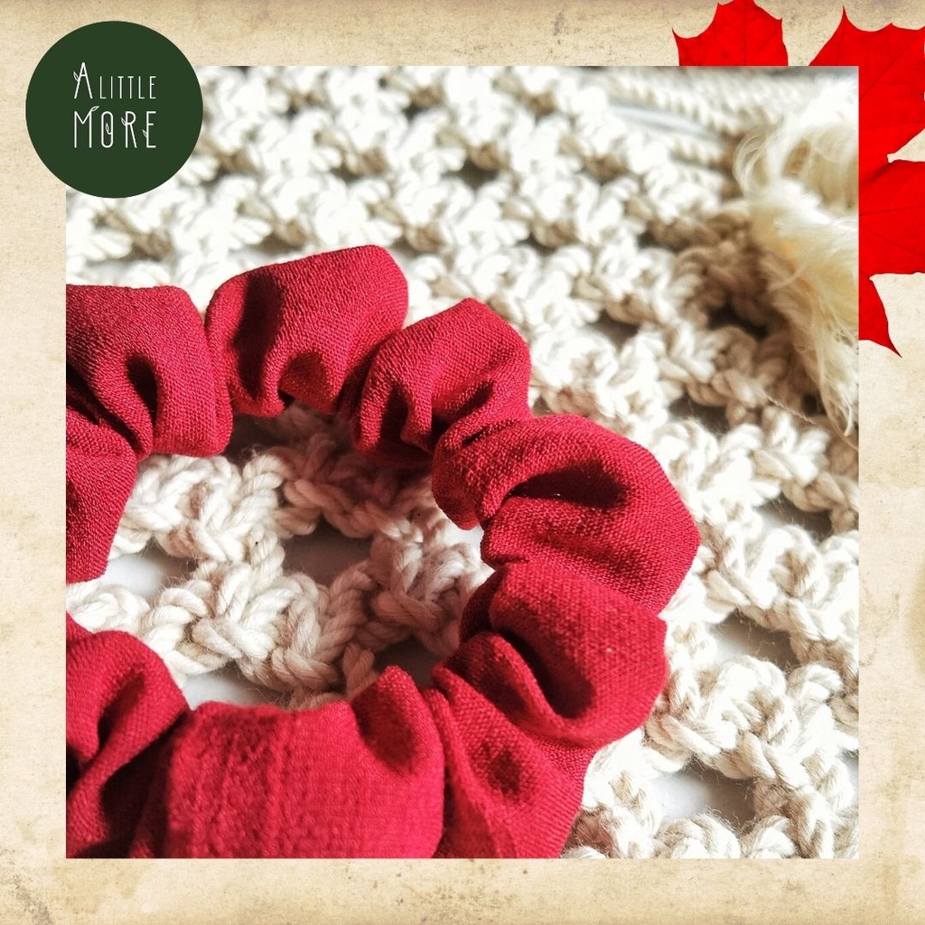 Dây Buộc Tóc Scrunchies Mini AlittleMORE Nhỏ Xinh Linen Màu Pastel Vintage Cột Tóc Đẹp Dễ Thương