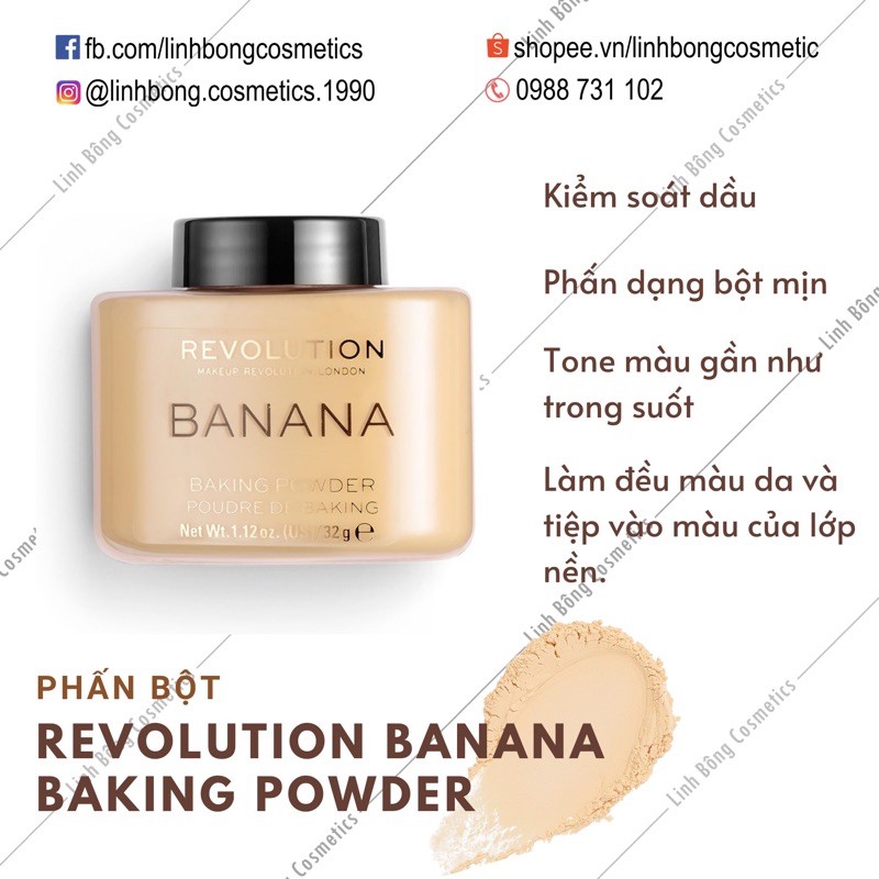 PHẤN PHỦ BỘT KIỀM DẦU MAKE UP REVOLUTION BANANA 35G