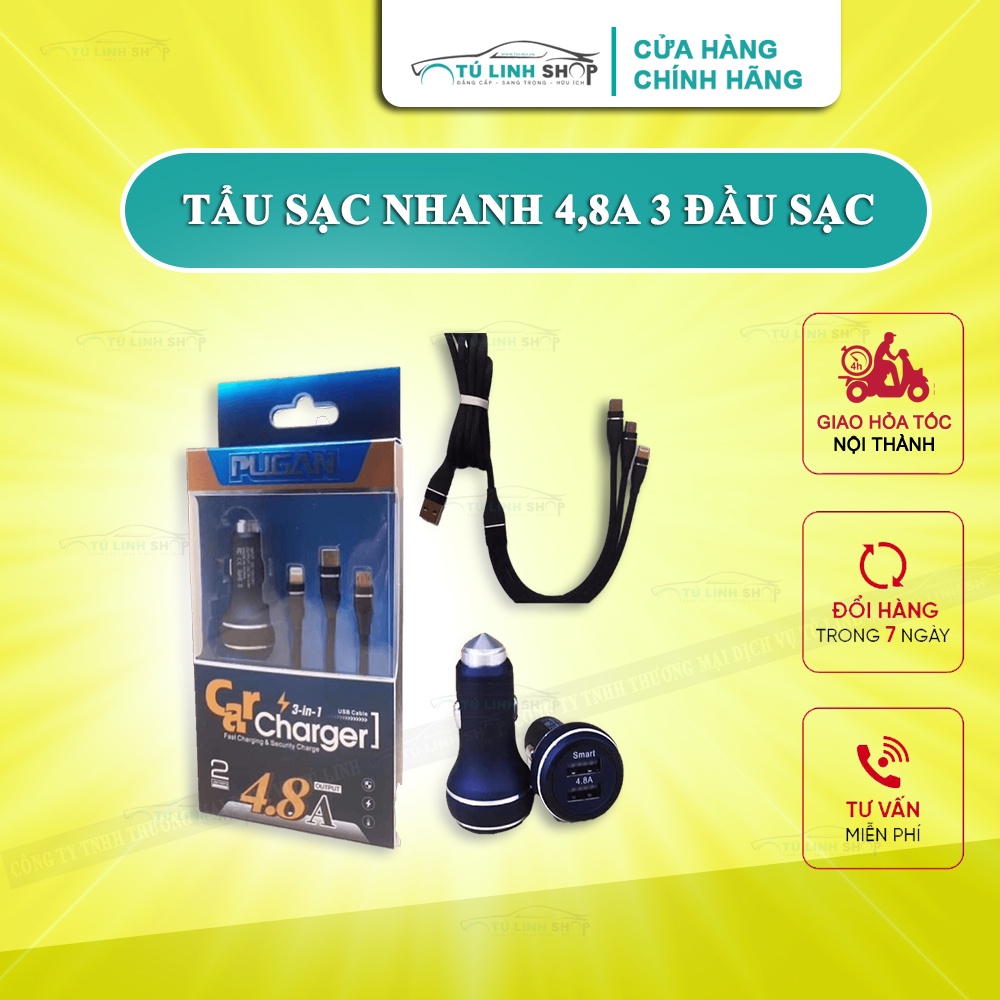 Tẩu sạc nhanh điện thoại QC3.0 trên ô tô