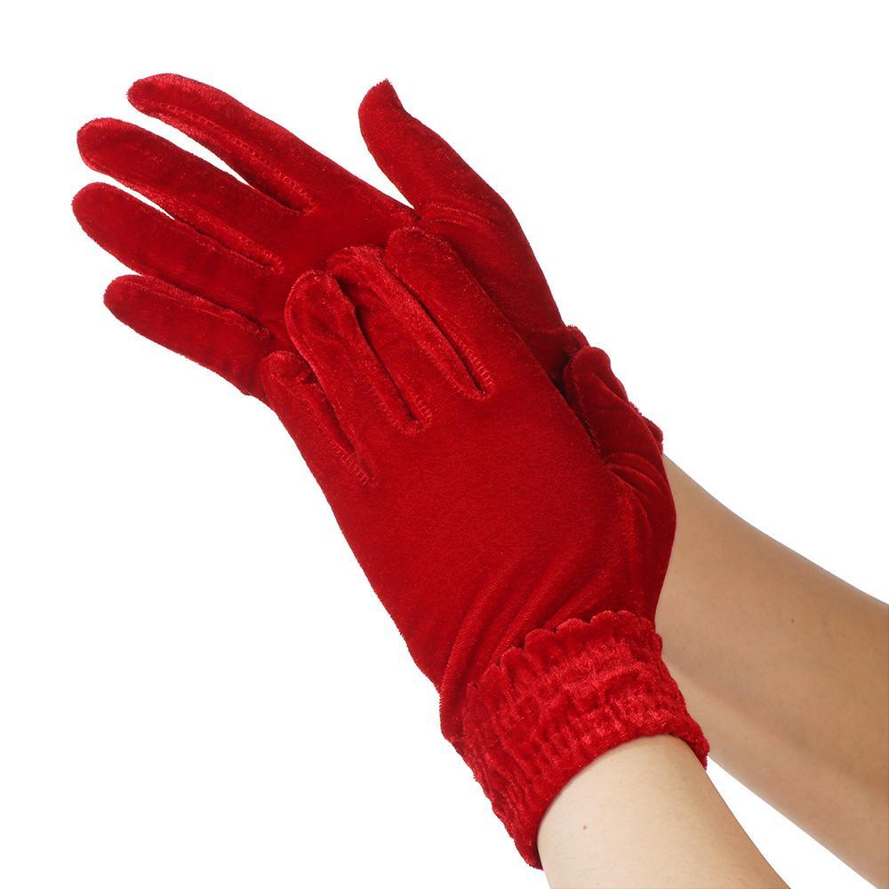 Găng Tay Nhung Hở Ngón Màu Sắc Xinh Xắn Thời Trang Thu Đông Cho Nữ