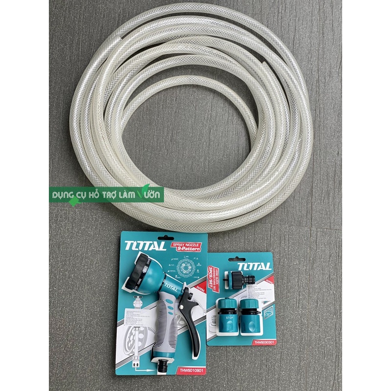Vòi xịt tưới cây, Total, 8 cấp độ tưới, chuyên dùng làm vườn xịt sân nhà  rửa xe, vòi tưới rau, vòi tưới lan