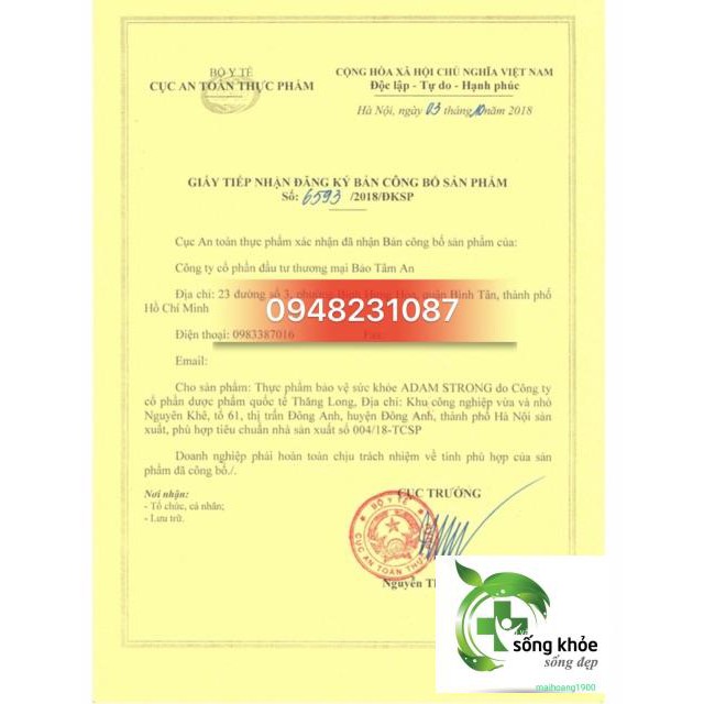 Bổ Thận AdamStrong-Tăng cường sinh lực, sức bền và cải thiện sinh lý, bổ thận tráng dương, mạnh gân cốt