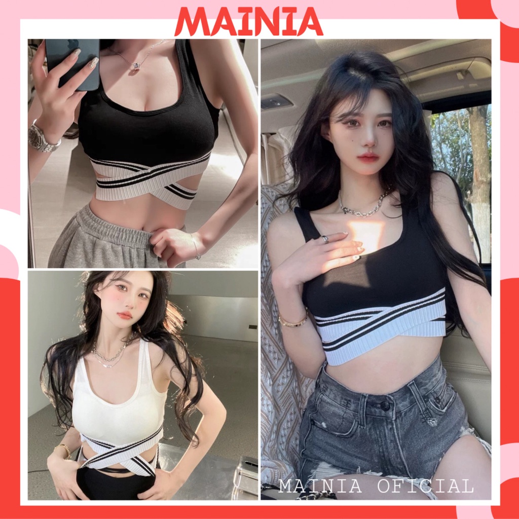 [Siêu Đẹp] Áo Bra Cotton Dây Chéo Eo Siêu Sexy Gợi Cảm Áo Bra Thể Thao Tập Gym Yoga Cao Cấp Mainia Shop