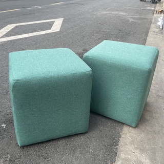 Combo 2 ghế đôn màu xanh là hình vuông 37cm - Ghế đôn sofa Bed nhỏ gọn