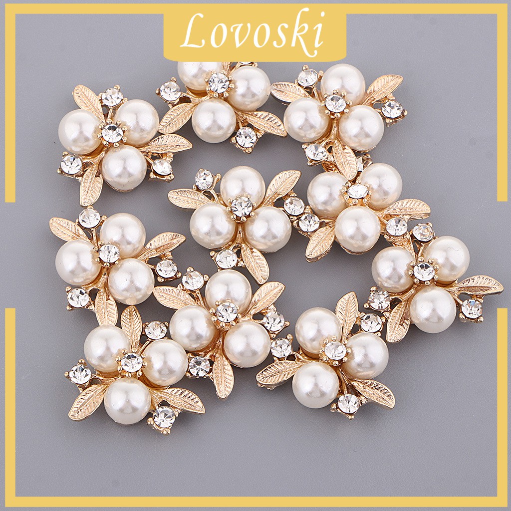 Set 10 Nút Cài Trang Trí Vỏ Điện Thoại Cô Dâu Đính Đá Sang Trọng