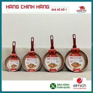 4 Mẫu chảo chống dính Elmich bán chạy nhất, chảo chống dính sâu lòng màu đỏ Elmich, dùng cho mọi loại bếp