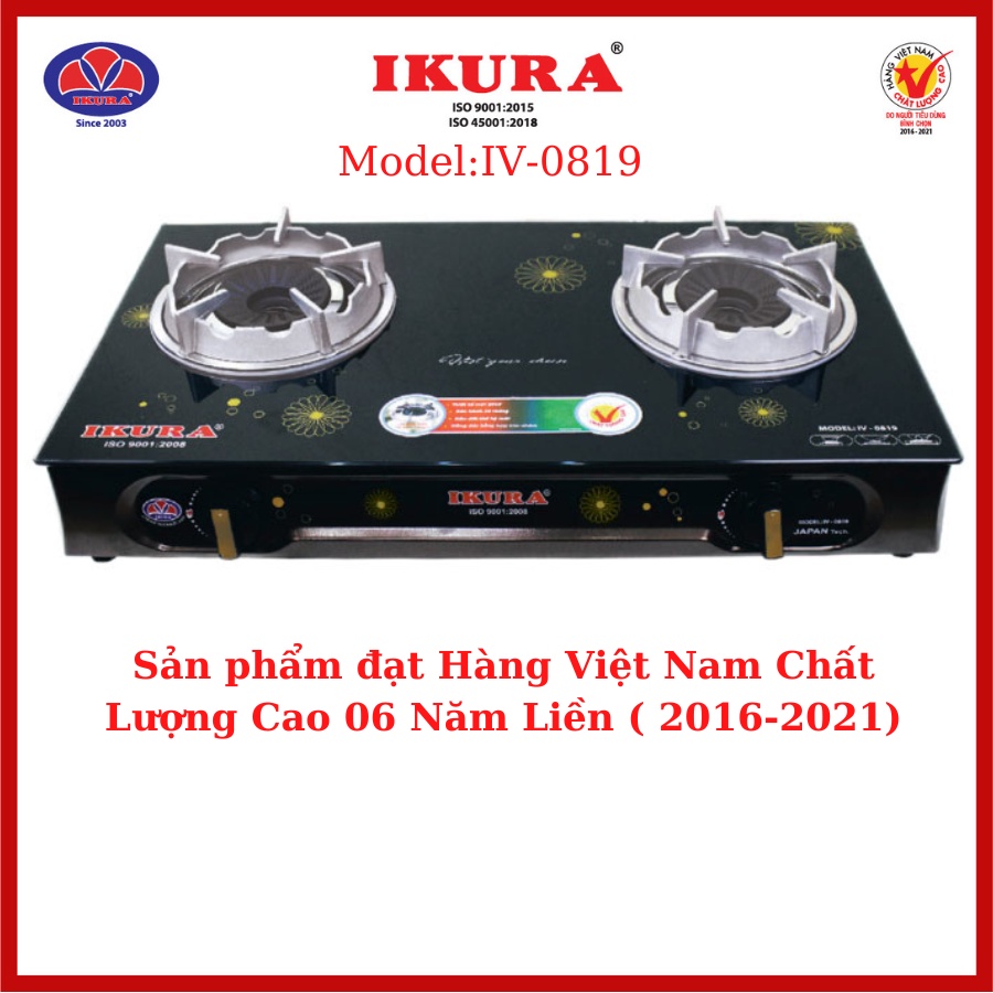 Bếp Ga Đôi Mặt Kính IKURA IV-0819