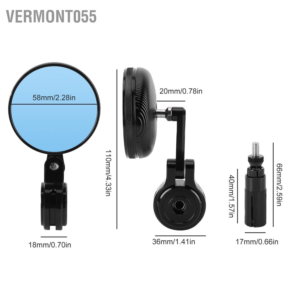 Có thể bán buôn Cặp gương chiếu hậu xe máy Tròn Retro 22mm Trục vít Phù hợp cho đạp đường phố Chopper Cruiser Vermont055 Hàng giao ngay