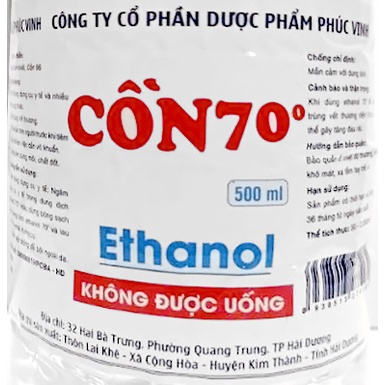 [Hỏa tốc HCM] Cồn 70/90 độ (500ml/1000ml) - Sát Khuẩn, Sát trùng vết thương