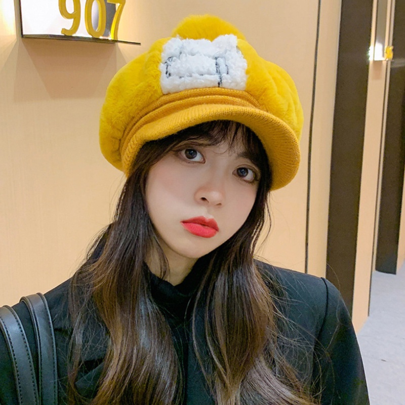 Han Mũ Beret Đính Bóng Lông Bát Giác Cho Họa Sĩ / Giáng Sinh / Halloween / Giáng Sinh