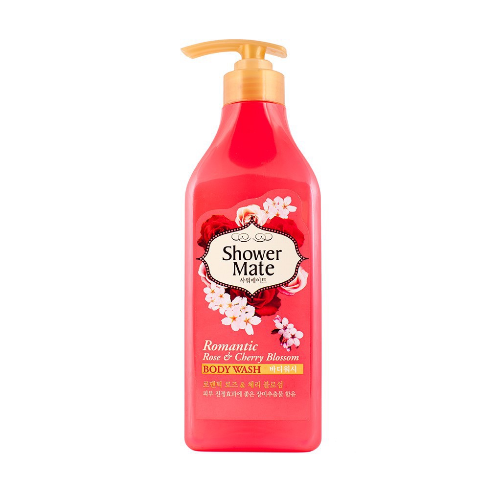 Sữa tắm ngăn ngừa các vết nám đen, hỗ trợ điều trị mụn cá Showermate ROSE &amp; CHERY BLOSSOM 550ml -  Hàn Quốc Chính Hãng