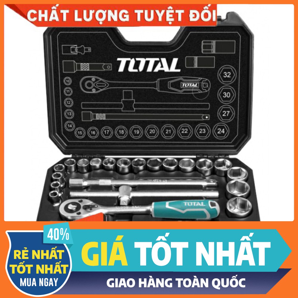 Bộ tuýp 25 chi tiết Total THT121251 [bảo hành chính hãng]