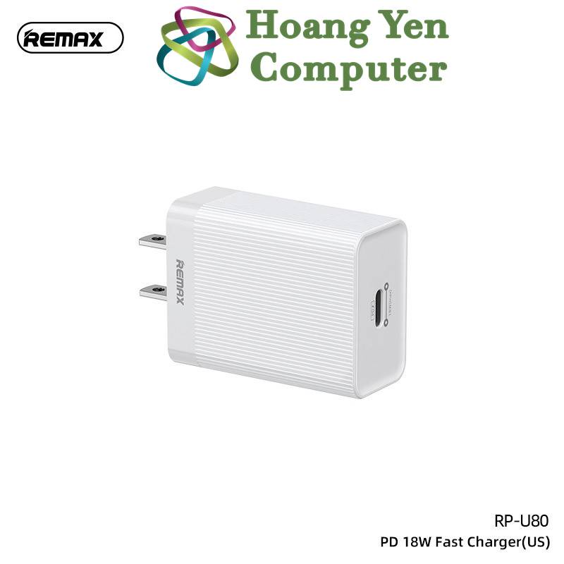 Cốc Sạc Nhanh 18W Type C Remax RP-U80  - BH Chính Hãng 6 Tháng - Hoàng Yến Computer