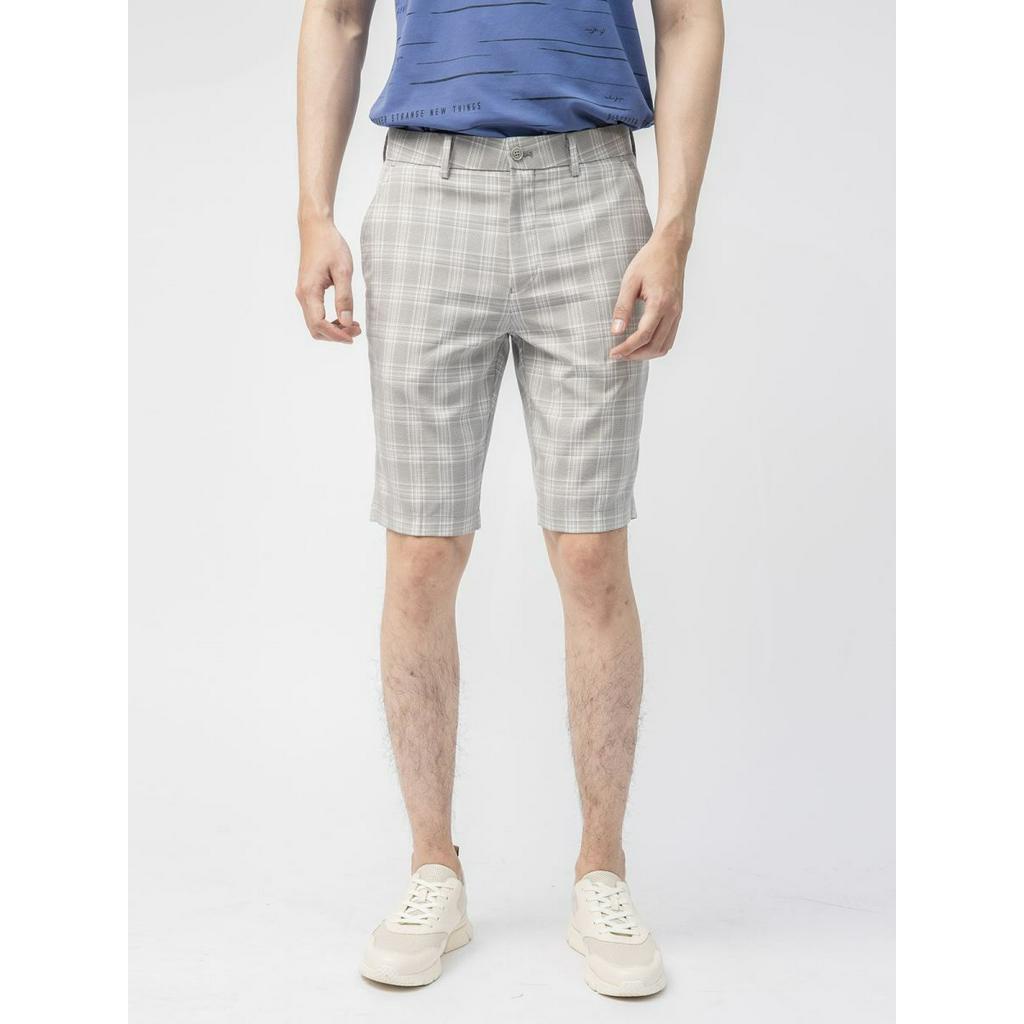 Quần short  âu nam Aristino  kẻ caro form  rộng ASO006S1