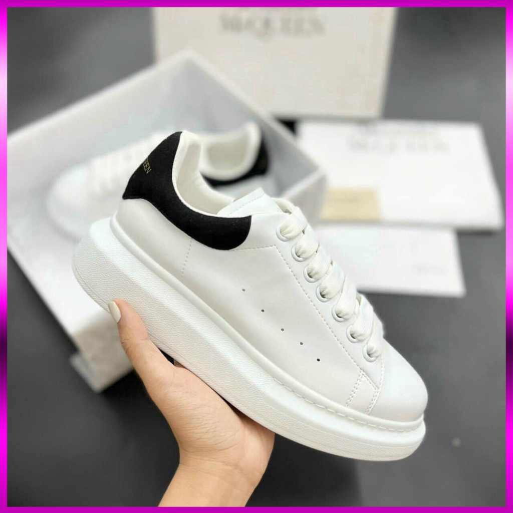 [FREE SHIP] Giày 𝐀𝐥𝐞𝐱𝐚𝐧𝐝𝐞𝐫 𝐌𝐜𝐪𝐮𝐞𝐞𝐧  Giày thể thao trắng  MCQ gót đen nam nữ hàng cao cấp✅phun box bill✅