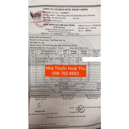 CITI 500 Vshine - Giảm đau đầu ,hoa mắt,chóng mặt,người bị suy giảm trí nhớ