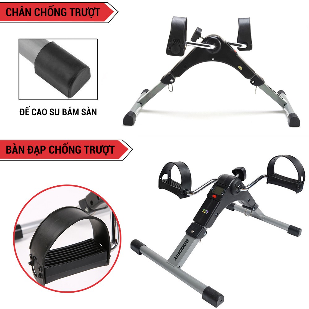 Xe đạp thể thao gấp gọn mini GoodFit tùy chỉnh độ nặng, tập luyện thể dục tại nhà GF002MB