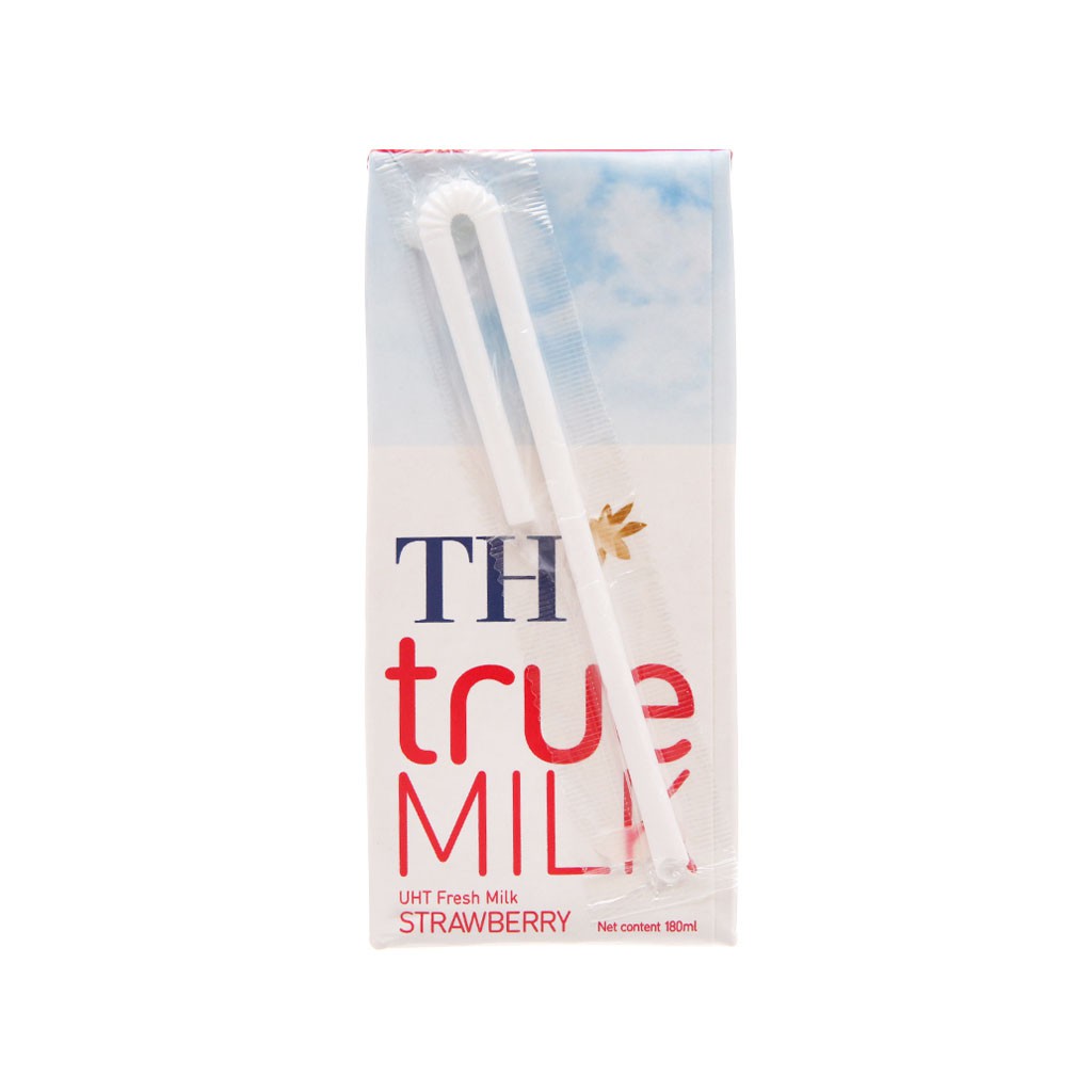 [CHÍNH HÃNG] Sữa Tươi Tiệt Trùng TH True Milk Hương Dâu Thùng 48 Hộp x 180ml