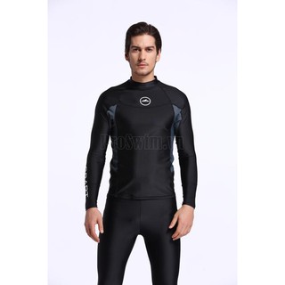 Áo bơi nam dài tay sbart 713 đen tuyền