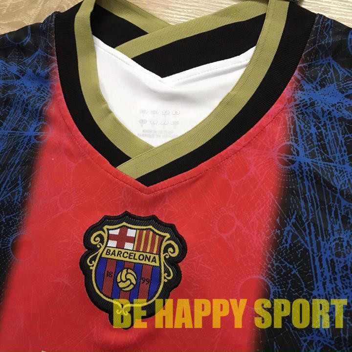 Bộ Đồ Thể Thao Nam Đẹp Barcelona (Barca) Vải Thái Cực Chất Mới Nhất 2021 - Áo Đá Banh PP Bởi Be Happy Sport