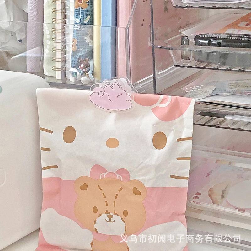 Set 5 Túi Giấy Kraft Đựng Quà Sinh Nhật / Thức Ăn In Hình Sanrio mymelody Kuromi Cinnamoroll