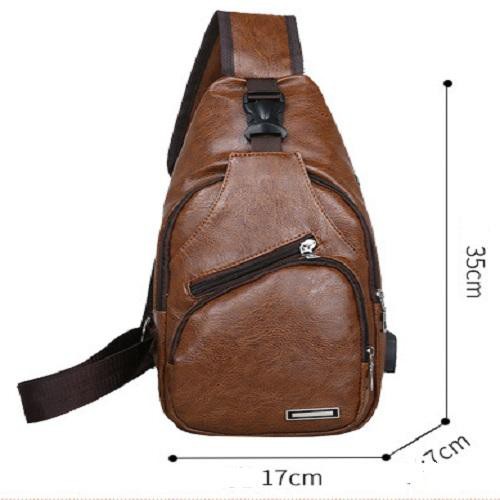 Túi đeo chéo trước ngực nam da pu - Balo mini Da xịn Chất Màu Sắc Nổi (TC202+DH+V)