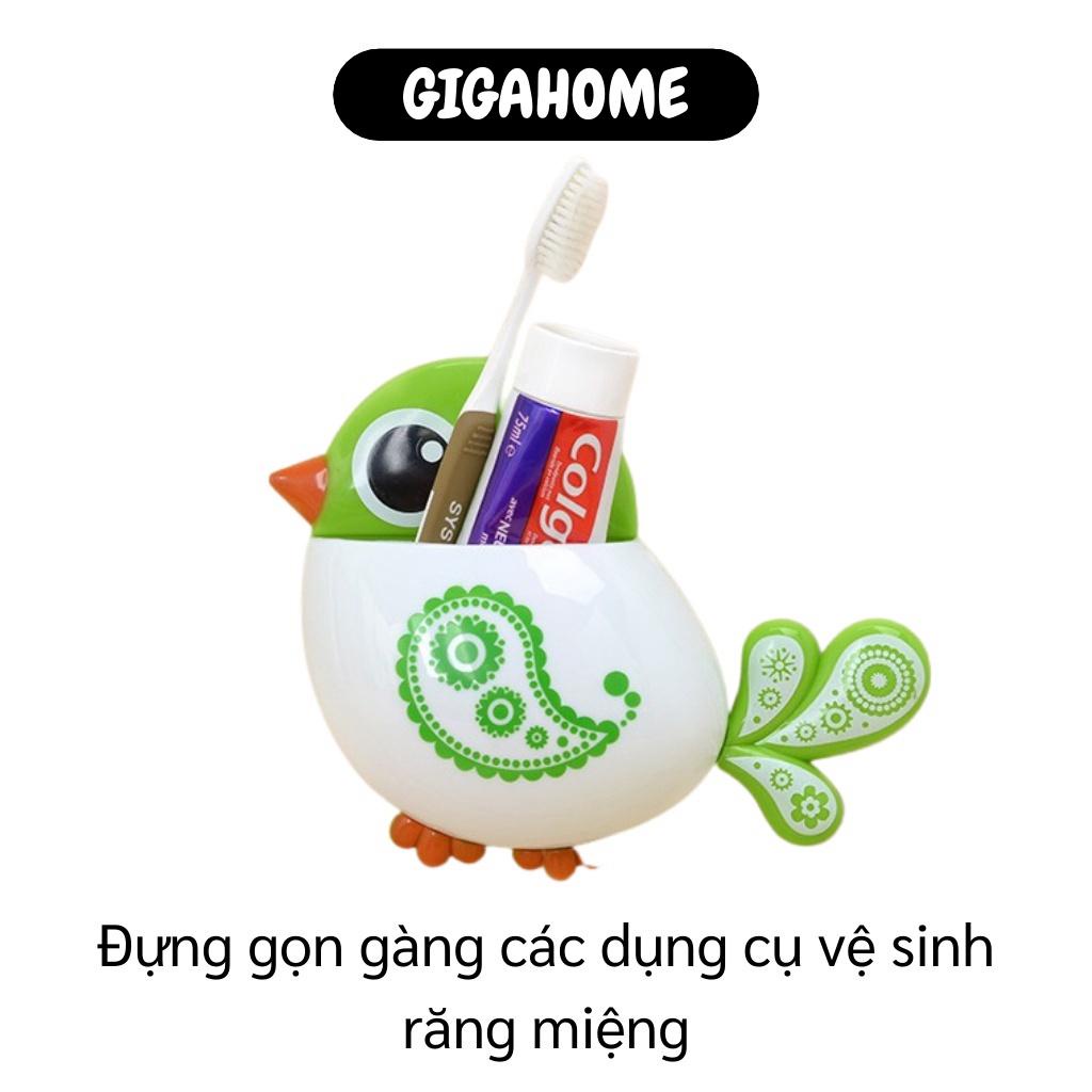 Hộp Treo Bàn Chải GIGAHOME Giá Đỡ Kem Đánh Răng Hình Chú Chim Dán Tường Ngộ Nghĩnh 5696