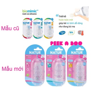 Núm Vú Silicon Natur Biomimic Size S / M / L cổ hẹp