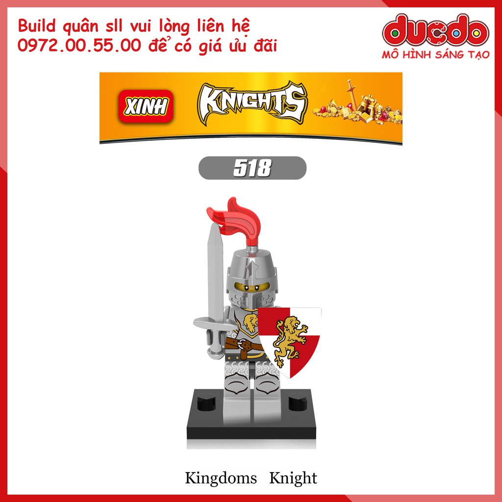 Minifigures lính trung cổ hiệp sĩ hoàng gia - Nhận build quân số lượng lớn - Đồ chơi Lắp ghép Xếp hình Mini XINH 0148