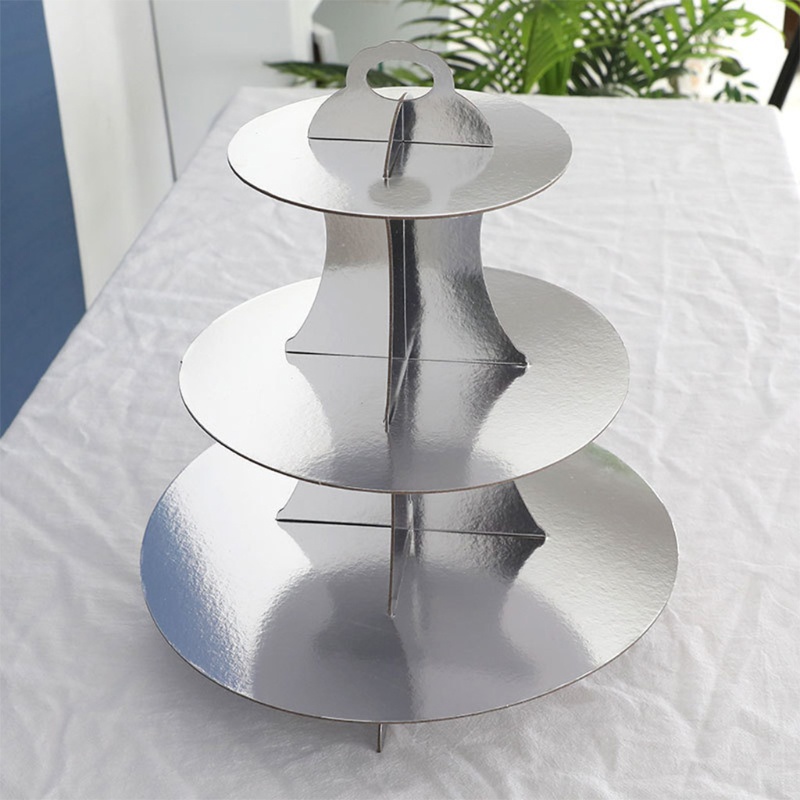 Giá Đỡ Trưng Bày Bánh Ba Tầng Hình Tròn Bằng Giấy Cho Tiệc Cưới