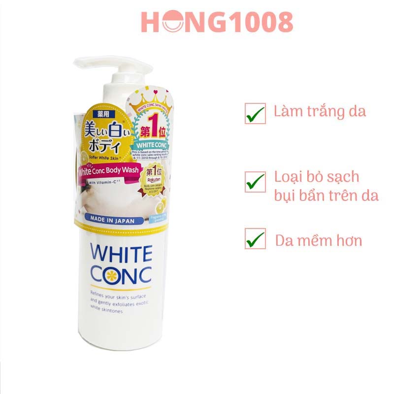 Sữa tắm trắng da White Conc Body Wash 600ml của Nhật - Marna White Conc Body Shampoo C II