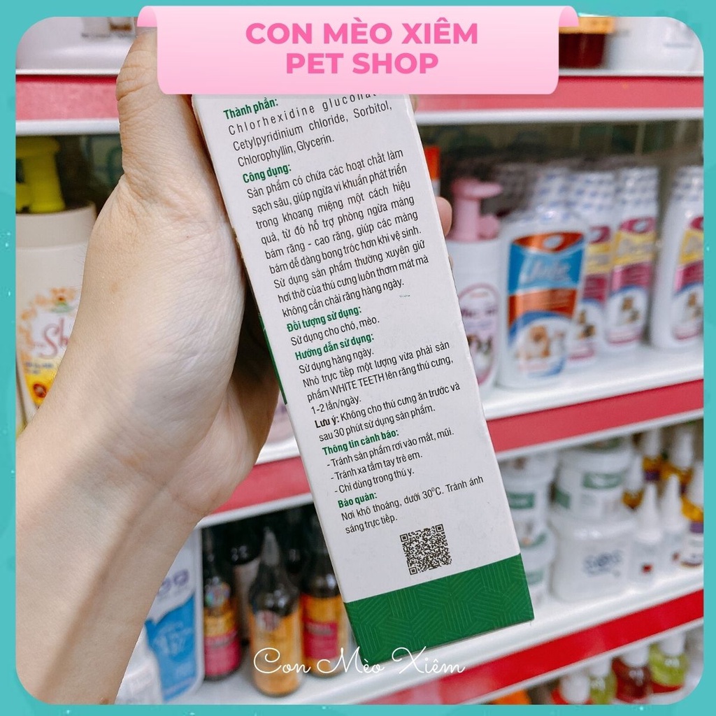 Nước vệ sinh răng chó mèo Vemedim 100ml, chăm sóc răng miệng mảng bám hôi miệng Con Mèo Xiêm