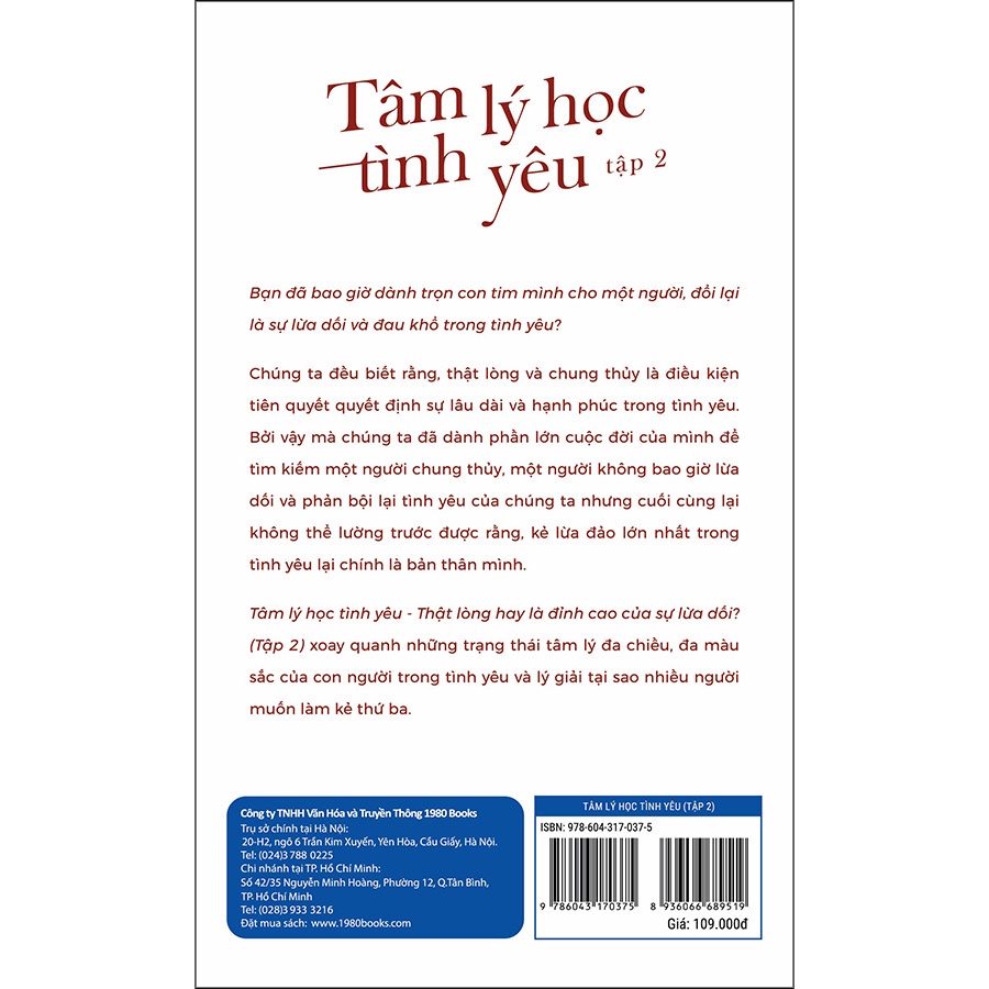 Sách - Tâm Lý Học Tình Yêu - Tập 2