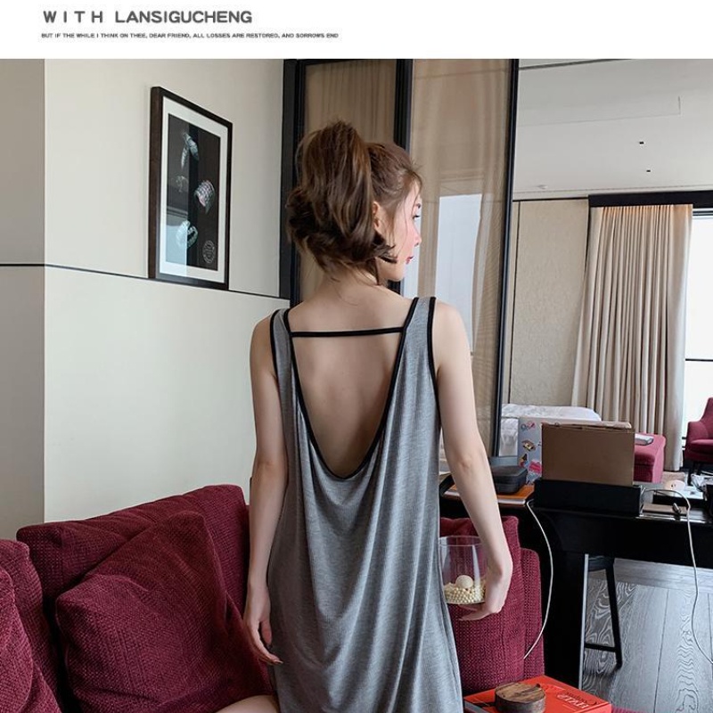 Đồ ngủ Không Tay Màu Trơn Dáng Rộng Cỡ Lớn Thời Trang Cho Nữ