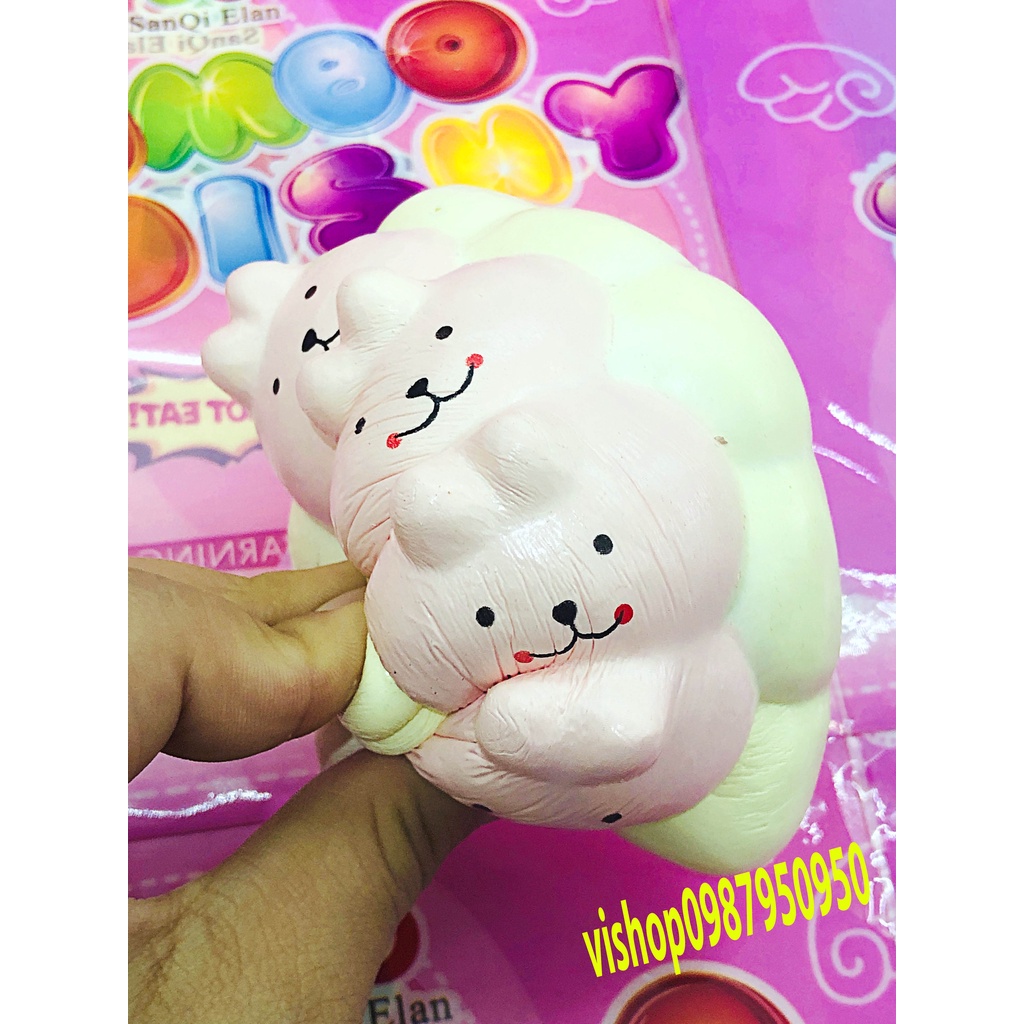 Squishy bánh thỏ 4 khúc 4 tầng SIÊU CHẬM TĂNG hàng xịn thơm mềm mịn đàn hồi