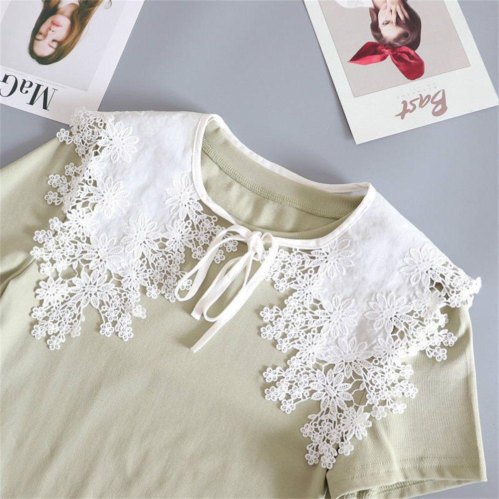 JUNE Cổ Áo Búp Bê Thời Trang Có Thể Tháo Rời