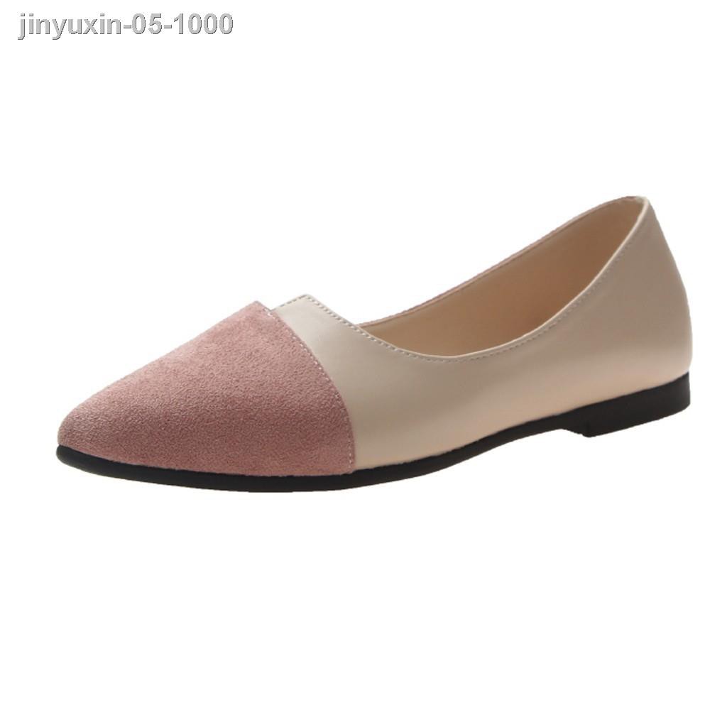 ◙Giày búp bê đế bệt mũi nhọn phối màu thời trang cho nữ | BigBuy360 - bigbuy360.vn