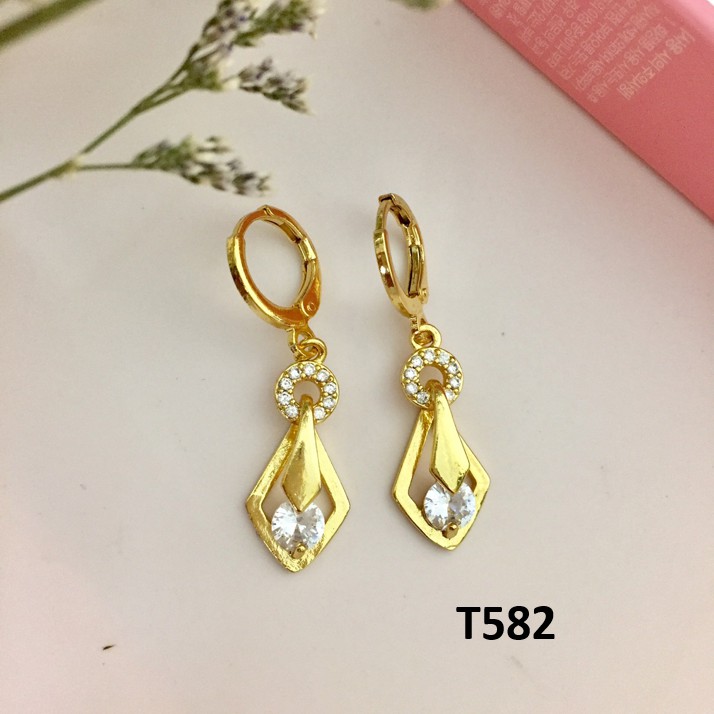 Khuyên Tai Bạc Nữ T582 Mạ Vàng 18k Namoo Jewelry