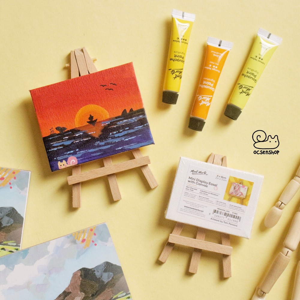 Bảng vẽ bằng Canvas kèm giá đỡ mont marte