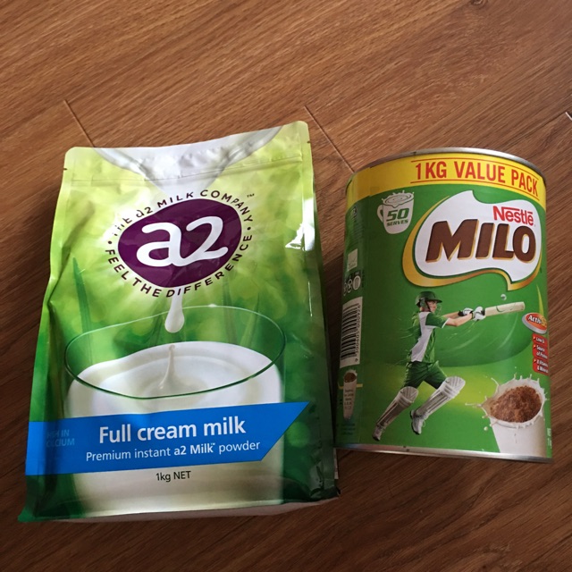 Combo Sữa Milo và sữa tươi dạng bột A2 xách tay từ Úc