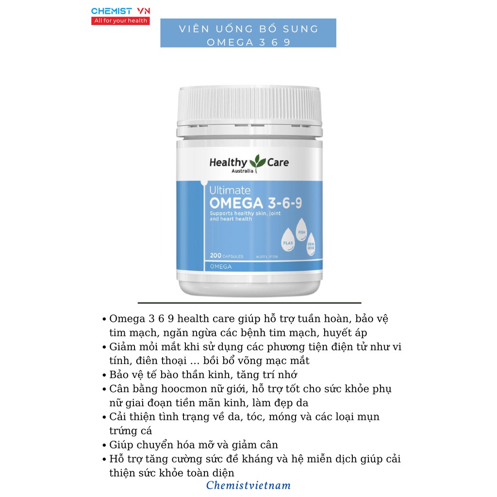 Omega 369 Của Healthy Care Úc 200 Viên (mẫu mới) | BigBuy360 - bigbuy360.vn