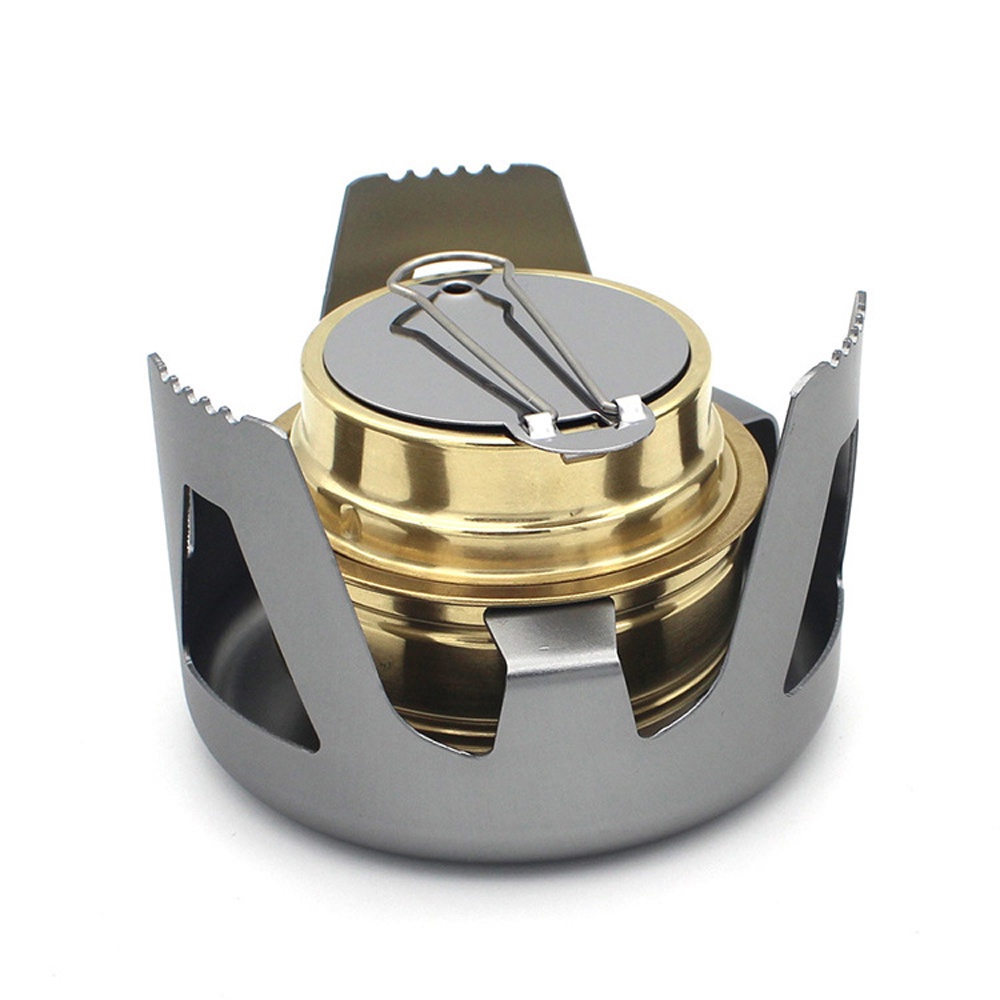 Bếp Cồn Mini Siêu Nhẹ Bằng Hợp Kim Đồng Nhỏ Gọn Tiện Lợi Dành Cho Đi Cắm Trại Ngoài Trời