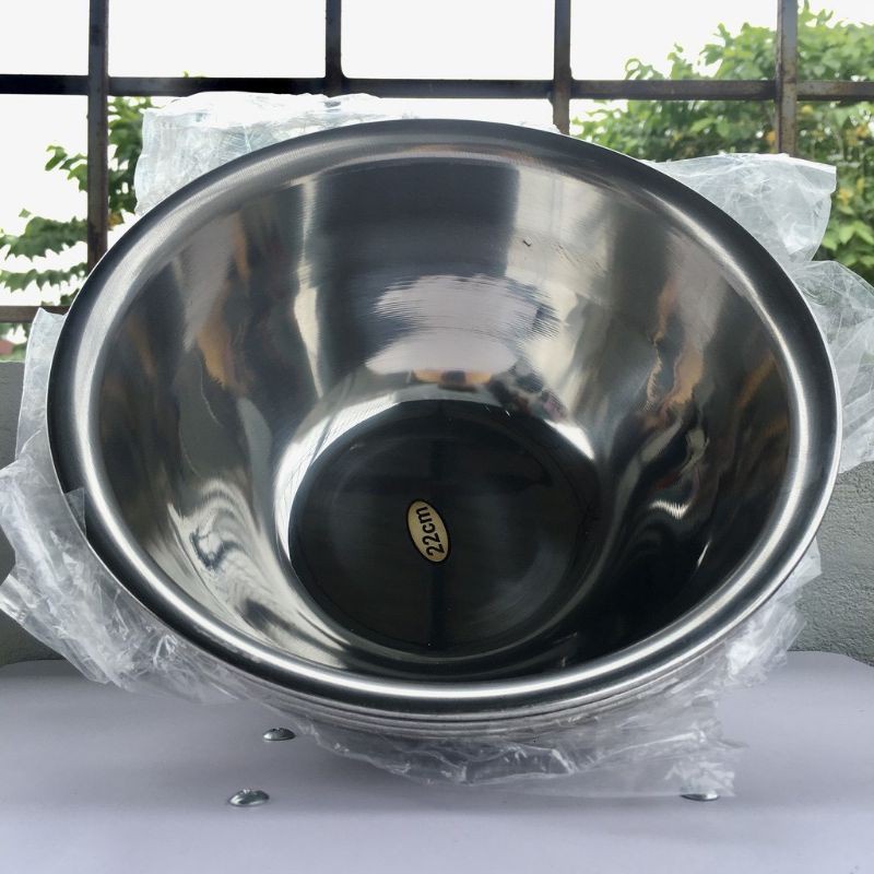 Bát inox rửa mặt dùng trong spa, size 22cm