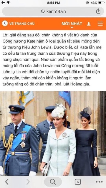 Bill UK Quần tất John Lewis công nương Kate đi hàng có sẵn set 3 đôi