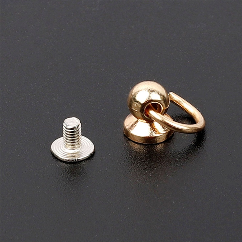 Set 10 đầu đinh tán đầu tròn bằng kim loại dùng làm đồ da handmade DIY